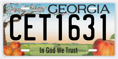 GA license plate CET1631