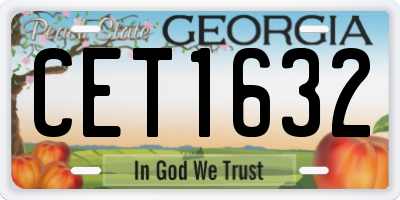 GA license plate CET1632