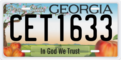 GA license plate CET1633