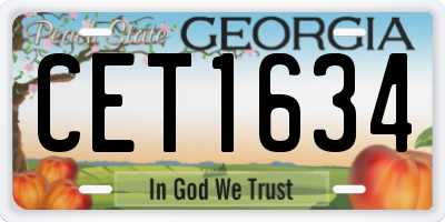 GA license plate CET1634