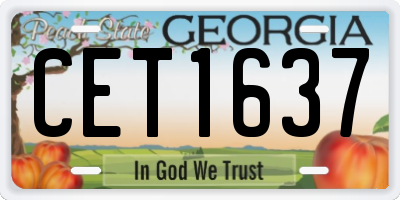 GA license plate CET1637