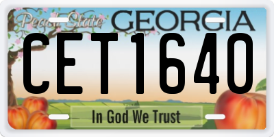 GA license plate CET1640