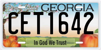 GA license plate CET1642