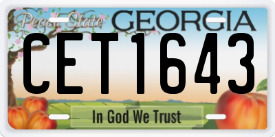GA license plate CET1643