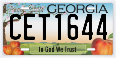 GA license plate CET1644