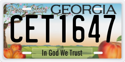 GA license plate CET1647