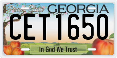 GA license plate CET1650