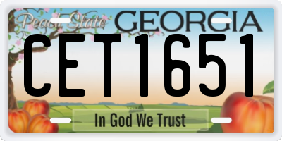 GA license plate CET1651