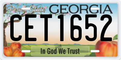 GA license plate CET1652