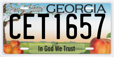 GA license plate CET1657