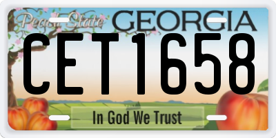 GA license plate CET1658