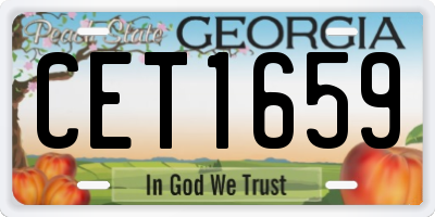 GA license plate CET1659