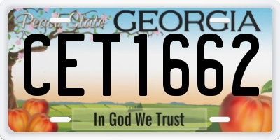 GA license plate CET1662