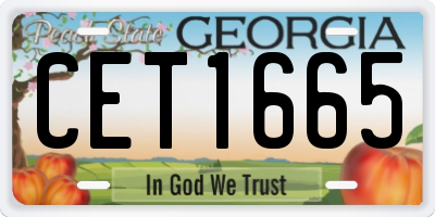 GA license plate CET1665