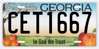 GA license plate CET1667