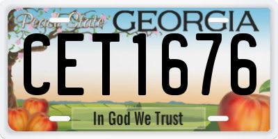 GA license plate CET1676