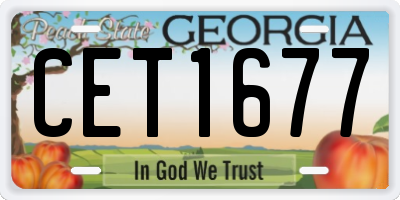 GA license plate CET1677