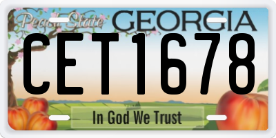 GA license plate CET1678