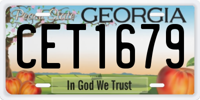 GA license plate CET1679