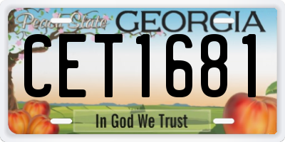 GA license plate CET1681