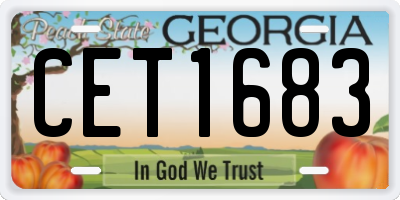GA license plate CET1683