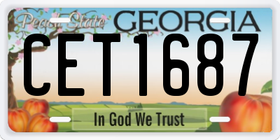 GA license plate CET1687