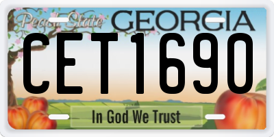 GA license plate CET1690