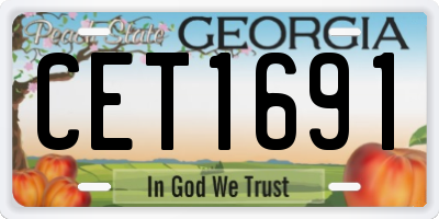 GA license plate CET1691
