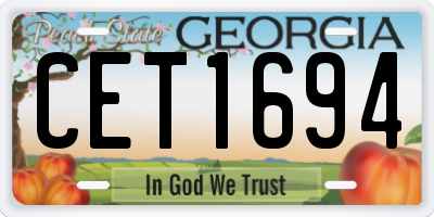 GA license plate CET1694