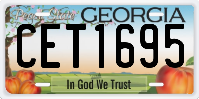 GA license plate CET1695