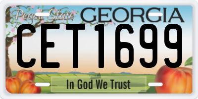 GA license plate CET1699
