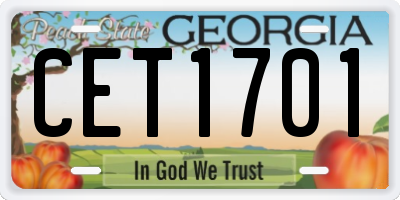 GA license plate CET1701