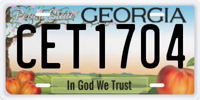 GA license plate CET1704