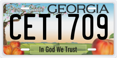 GA license plate CET1709