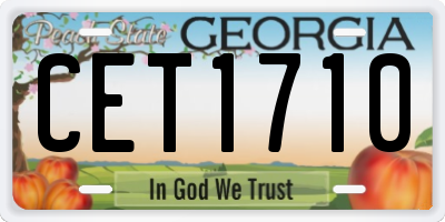 GA license plate CET1710