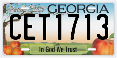 GA license plate CET1713