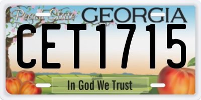 GA license plate CET1715