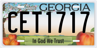 GA license plate CET1717