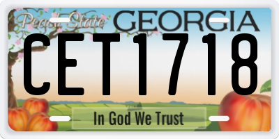 GA license plate CET1718