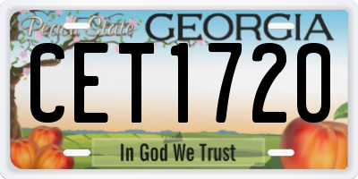 GA license plate CET1720