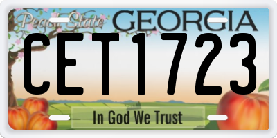 GA license plate CET1723
