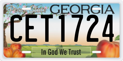 GA license plate CET1724