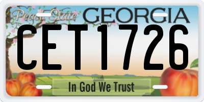 GA license plate CET1726