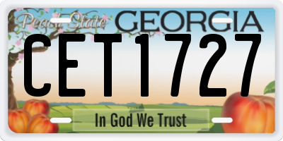 GA license plate CET1727