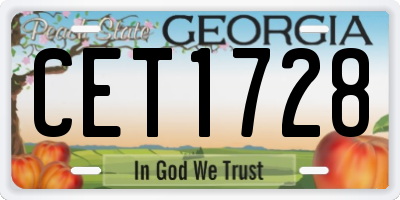 GA license plate CET1728