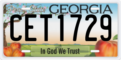 GA license plate CET1729