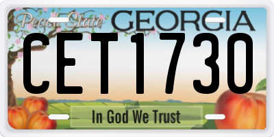 GA license plate CET1730