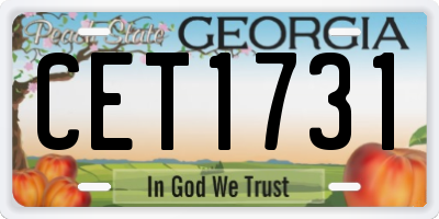 GA license plate CET1731