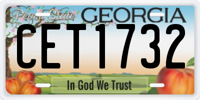 GA license plate CET1732