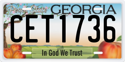GA license plate CET1736